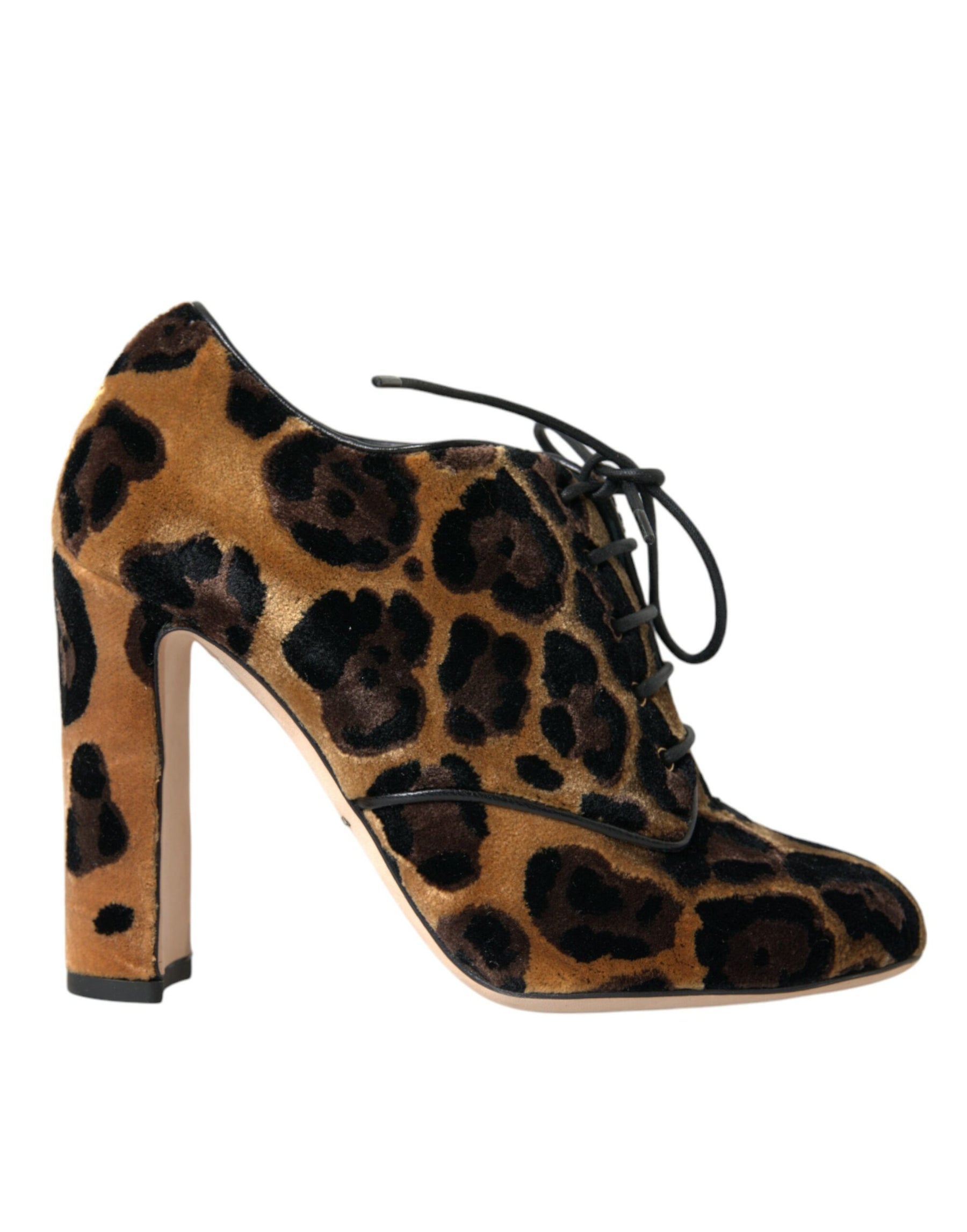 Dolce & Gabbana Brown Leopard Hair Lace Up Booties Shoes | Regal Royce