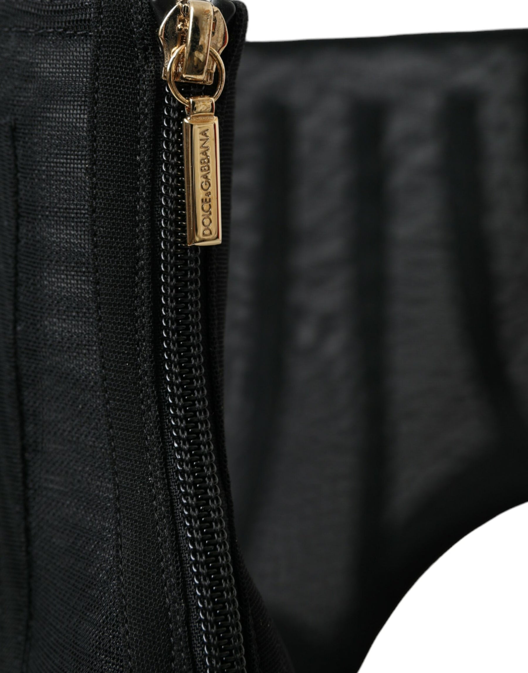 Dolce & Gabbana Black Mesh Stiletto Heels Ankle Boots Shoes | Regal Royce