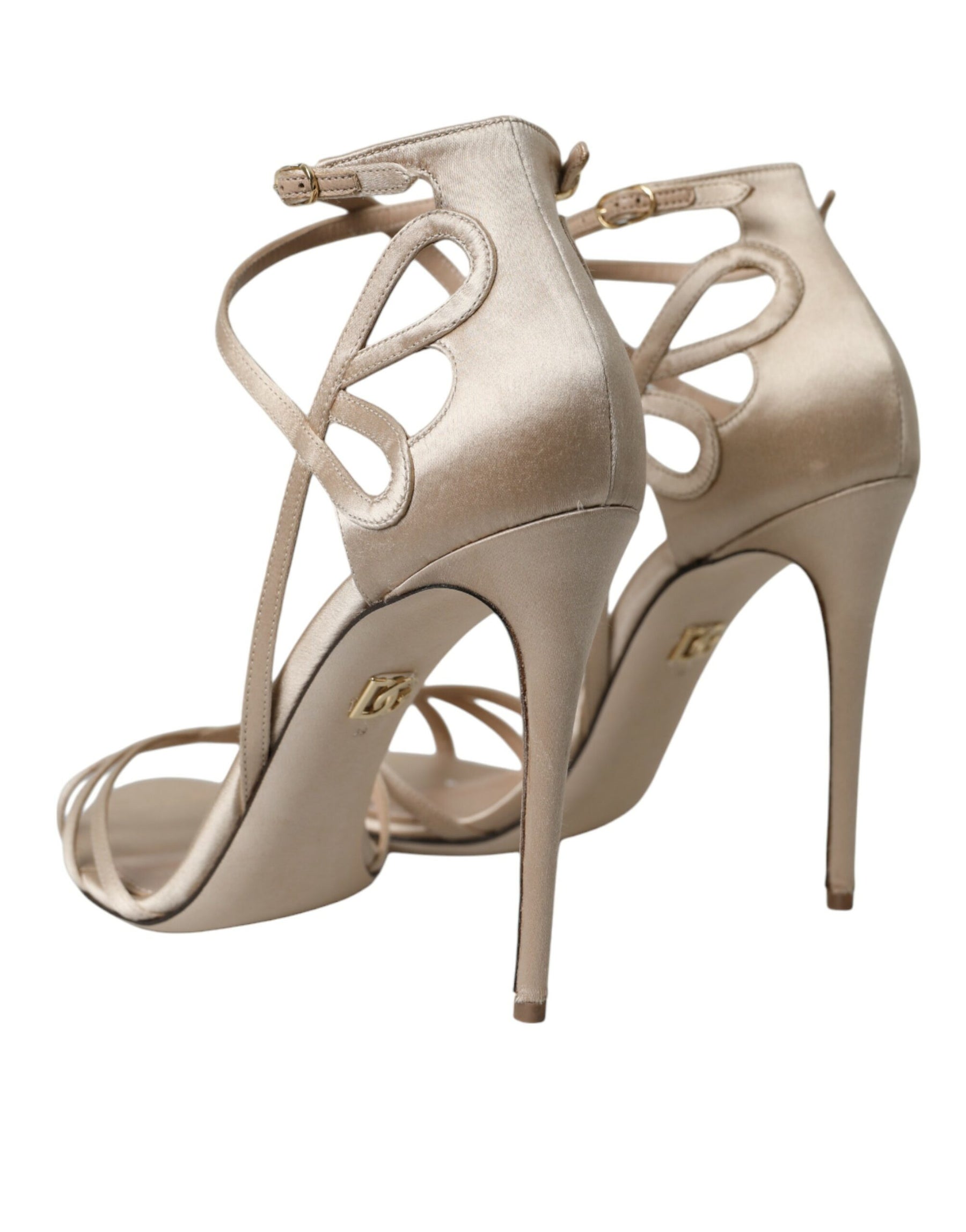 Dolce & Gabbana Beige Leather Strappy Heels Sandals Shoes | Regal Royce