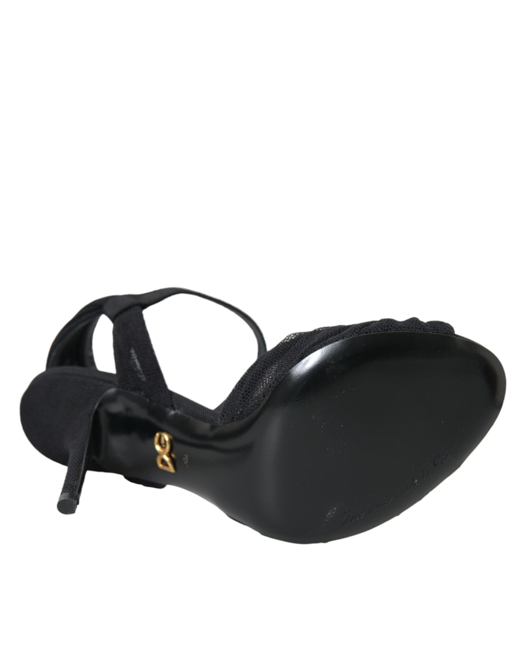 Dolce & Gabbana Black Suede Embellished Heels Sandals Shoes | Regal Royce