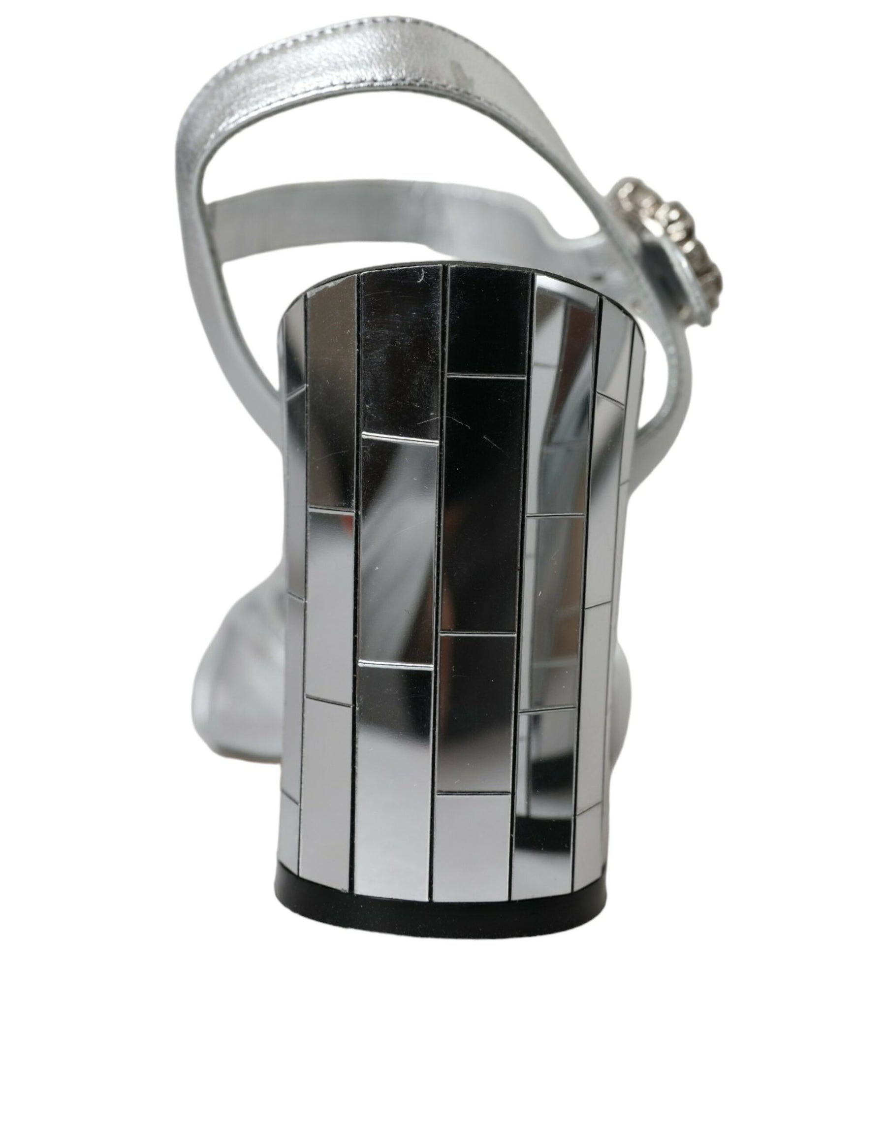 Dolce & Gabbana Silver Lambskin Leather Heels Sandals Shoes | Regal Royce