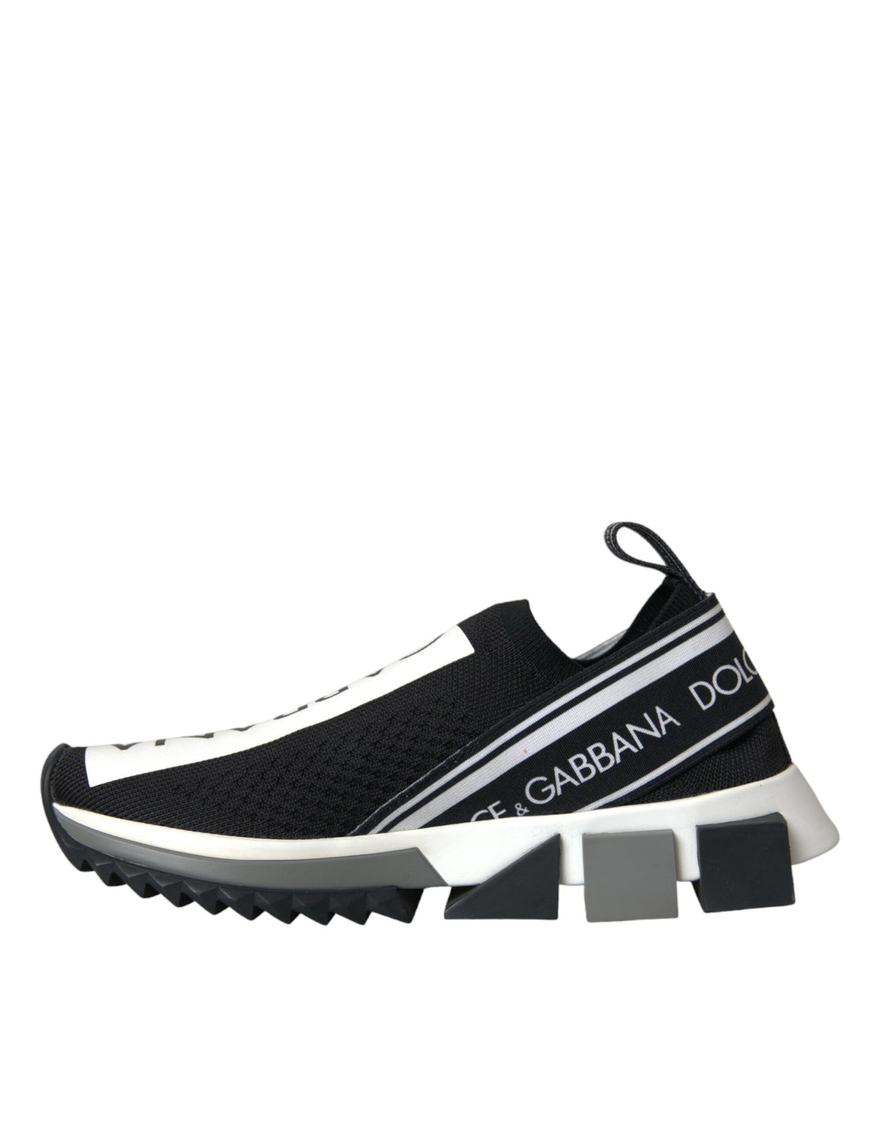 Dolce & Gabbana Black White Slip On Sorrento Sneakers Shoes | Regal Royce