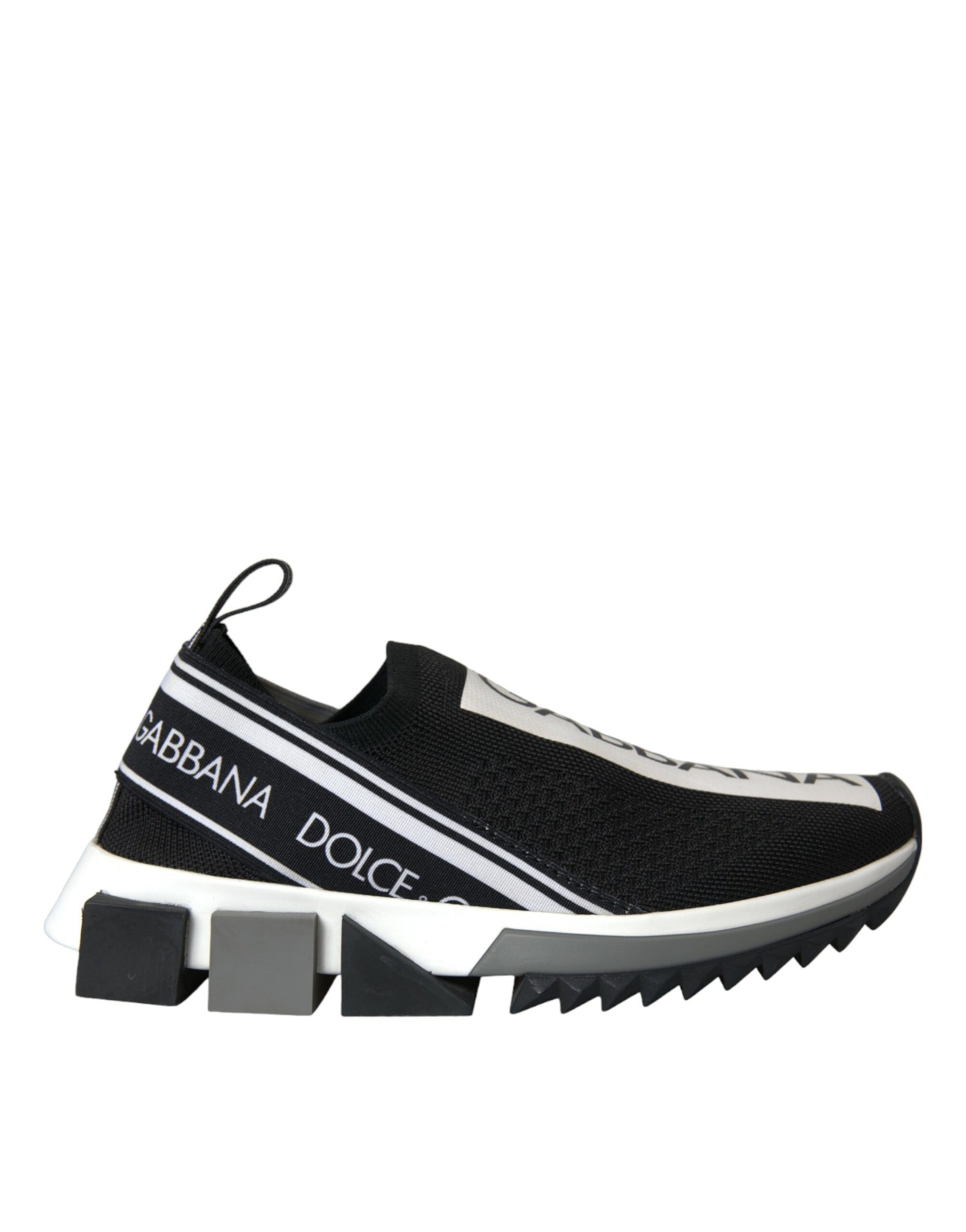 Dolce & Gabbana Black White Slip On Sorrento Sneakers Shoes | Regal Royce