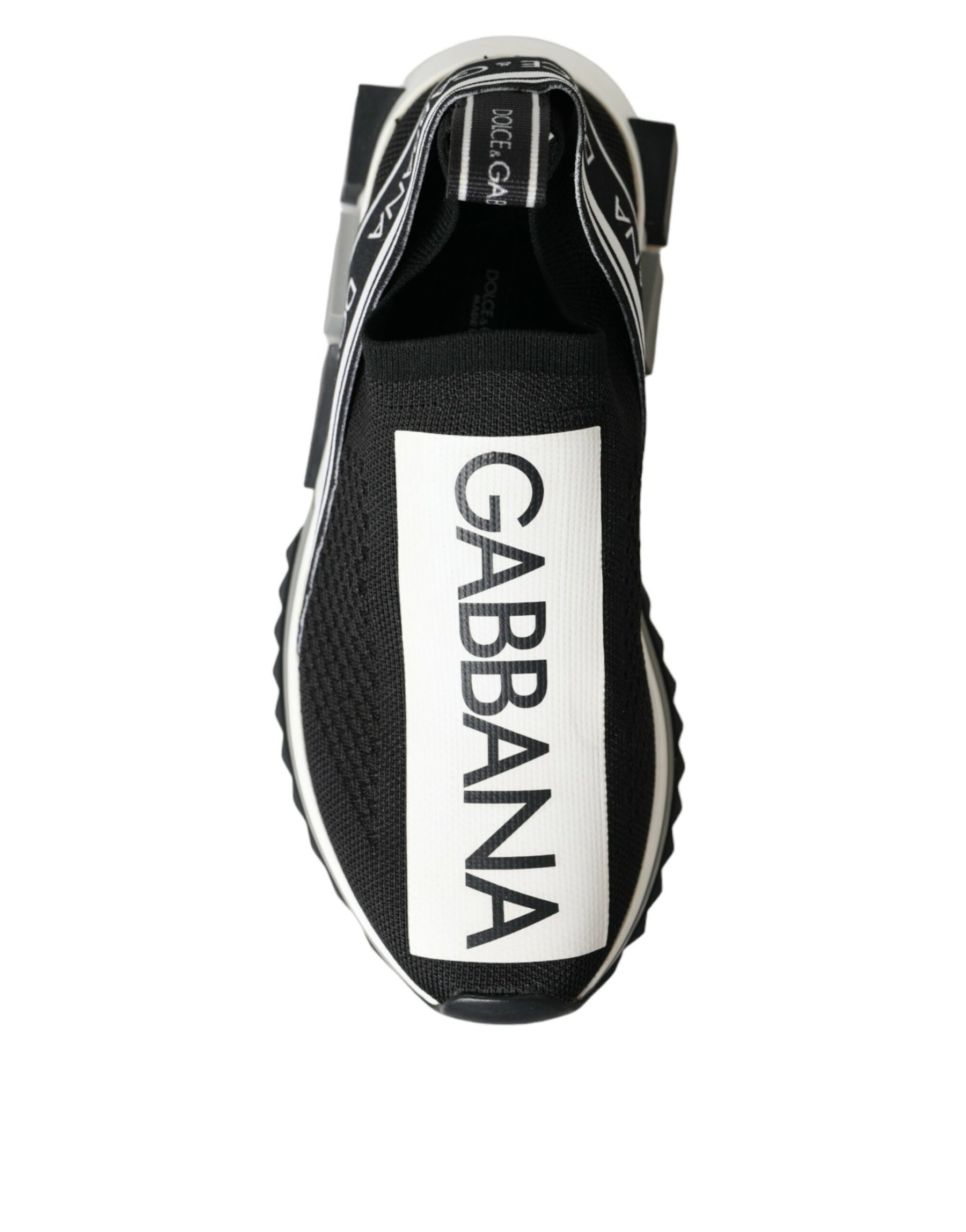 Dolce & Gabbana Black White Slip On Sorrento Sneakers Shoes | Regal Royce