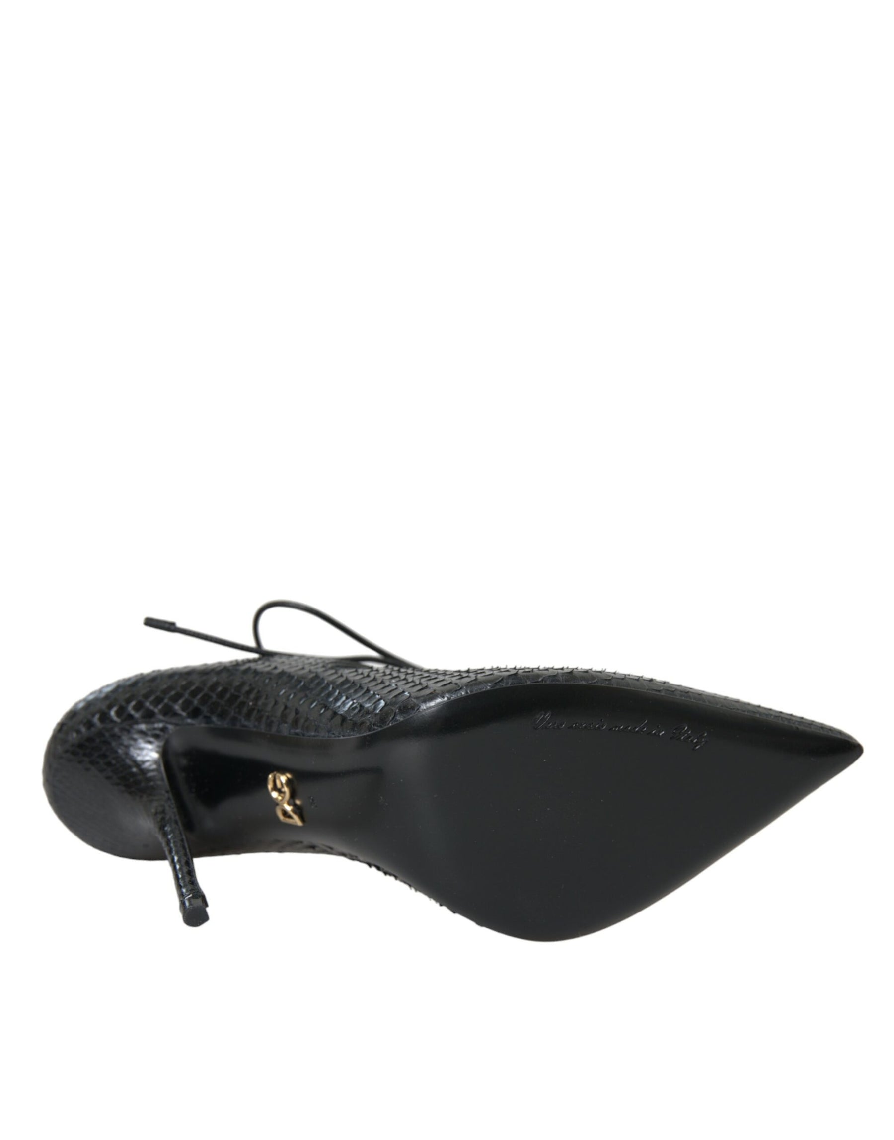 Dolce & Gabbana Black Python Leather Mary Jane Pumps Shoes | Regal Royce