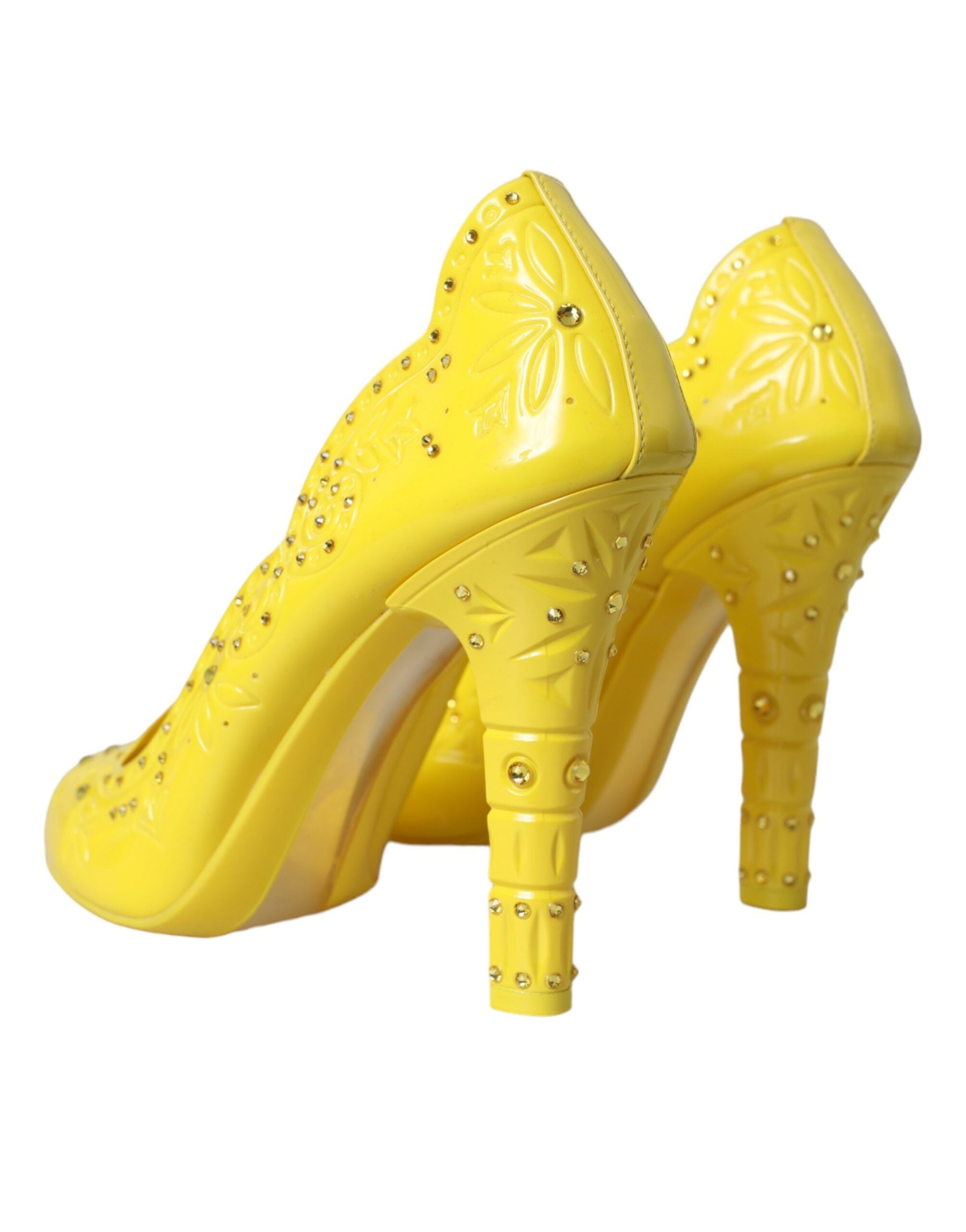 Dolce & Gabbana Yellow Crystal CINDERELLA Heels Pumps Shoes | Regal Royce