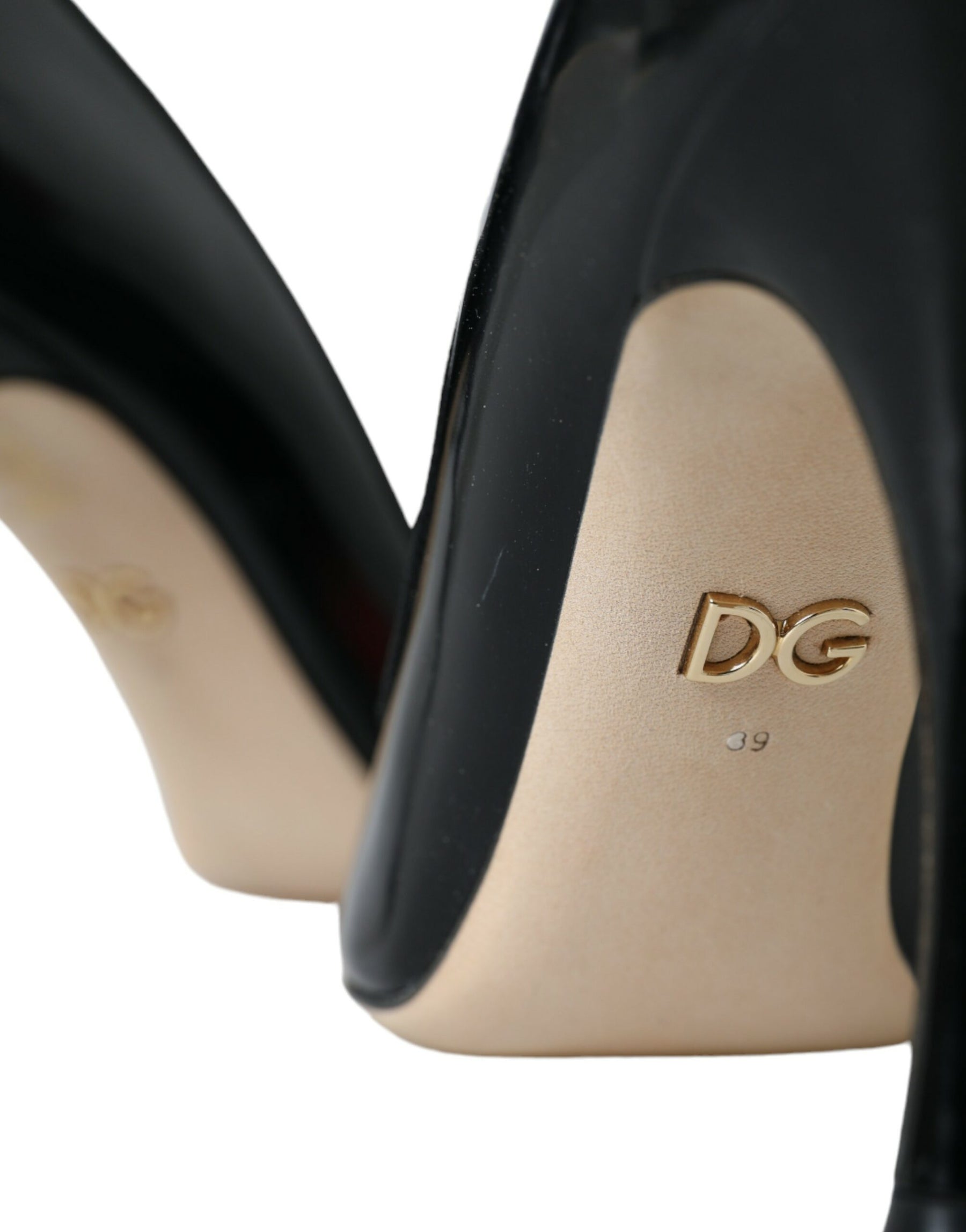 Dolce & Gabbana Black Leather WOW Patch Heels Pumps Shoes | Regal Royce