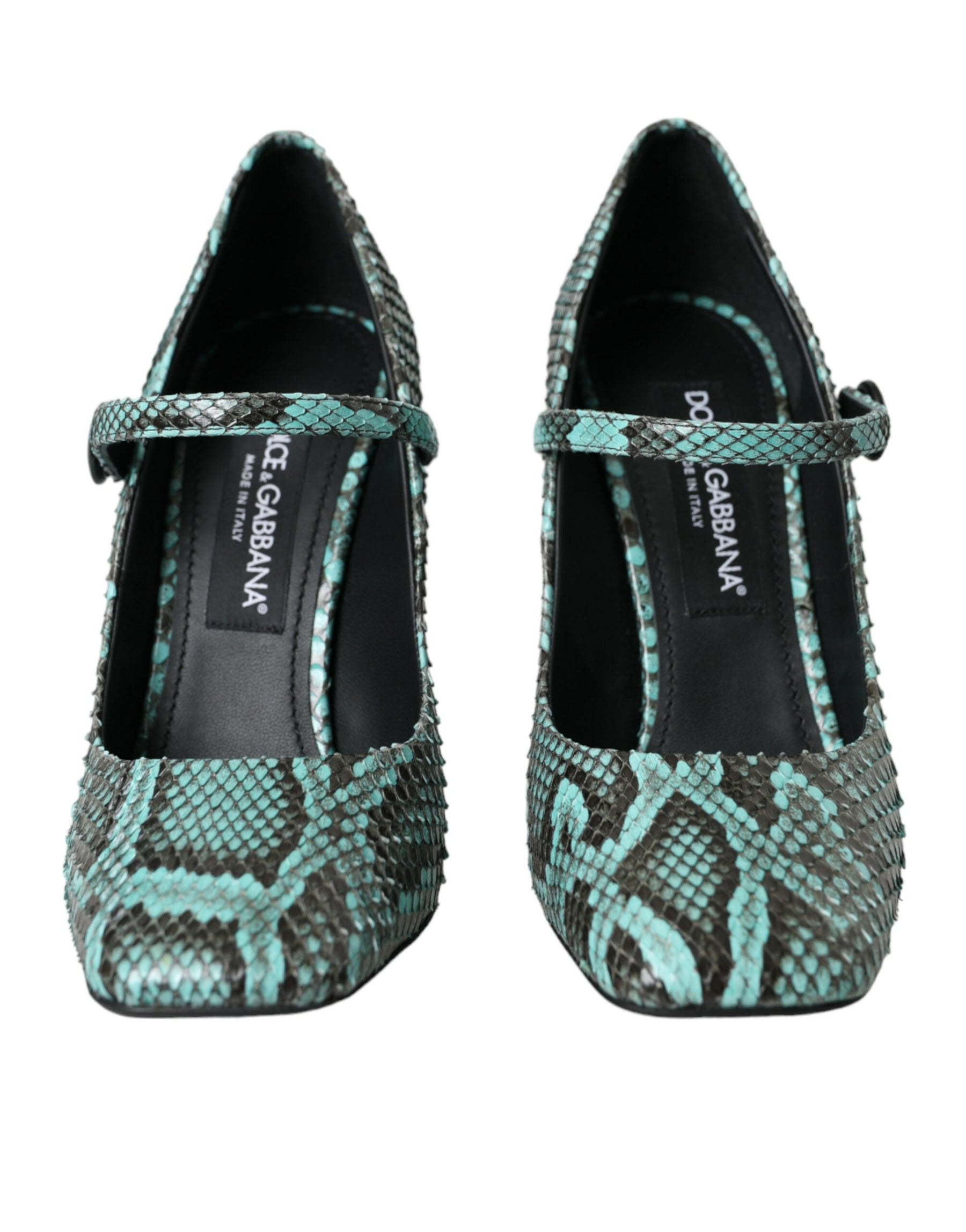 Dolce & Gabbana Aqua Python Leather Mary Jane Pumps Shoes | Regal Royce