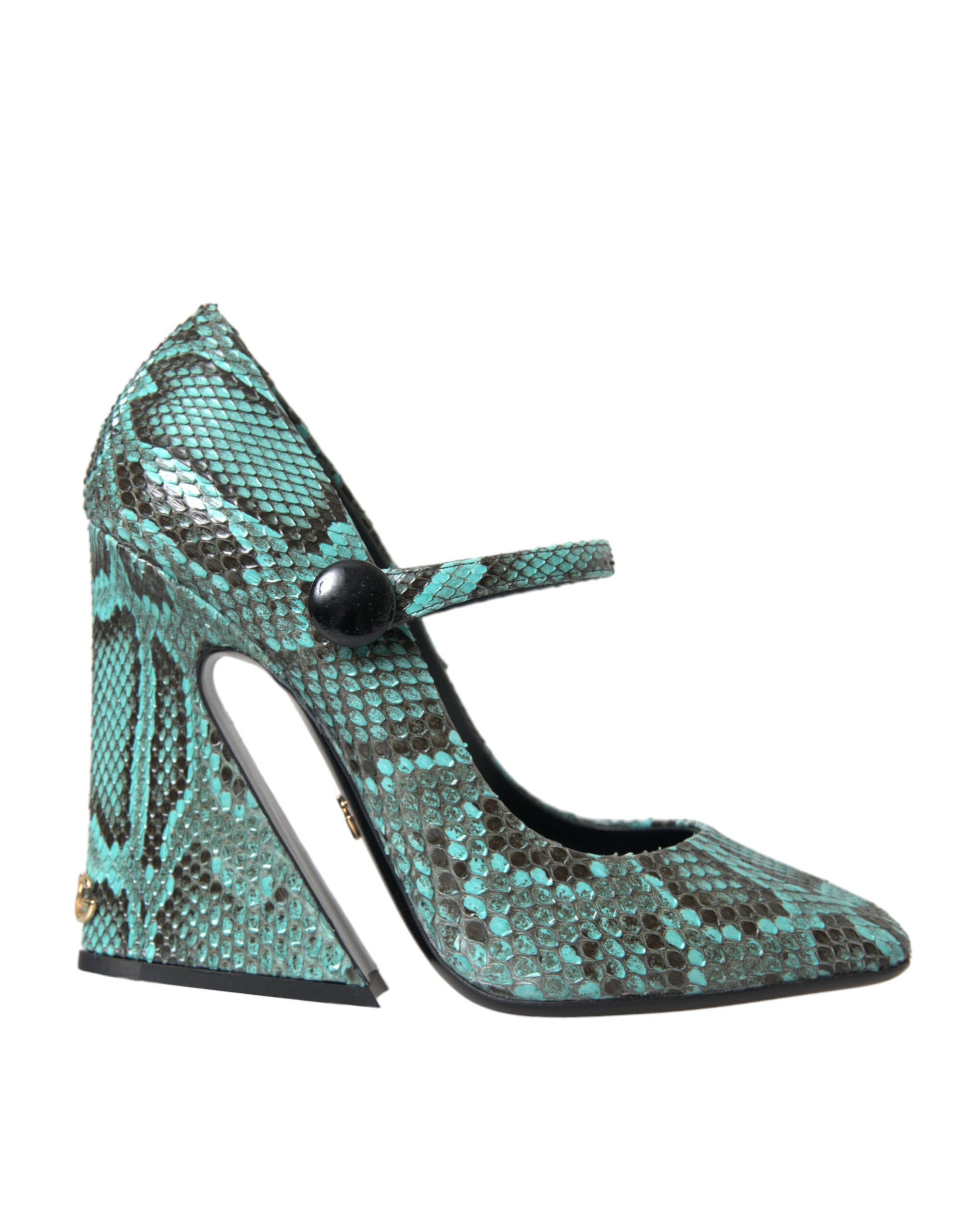 Dolce & Gabbana Aqua Python Leather Mary Jane Pumps Shoes | Regal Royce