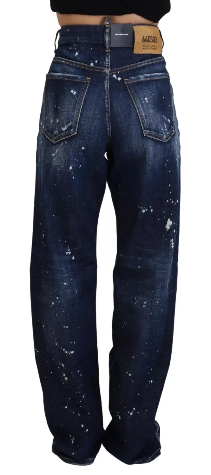 Dsquared² Blue High Waist Tattered Denim Jeans San Diego | Regal Royce