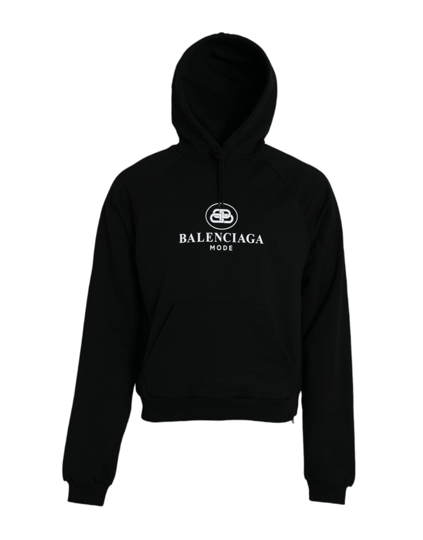 Balenciaga Black Cotton Logo Hooded Pullover Sweatshirt Sweater | Regal Royce