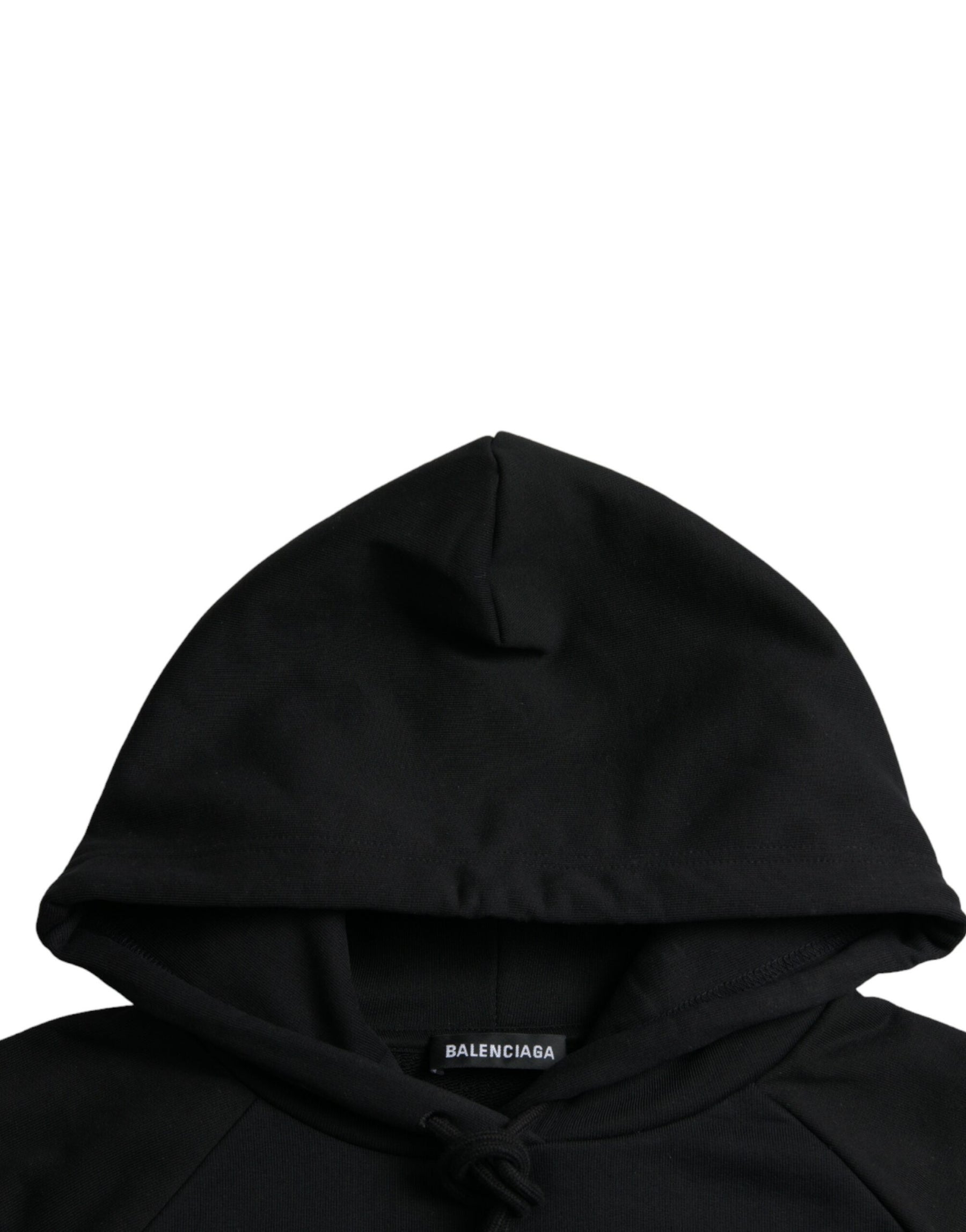 Balenciaga Black Cotton Logo Hooded Pullover Sweatshirt Sweater | Regal Royce