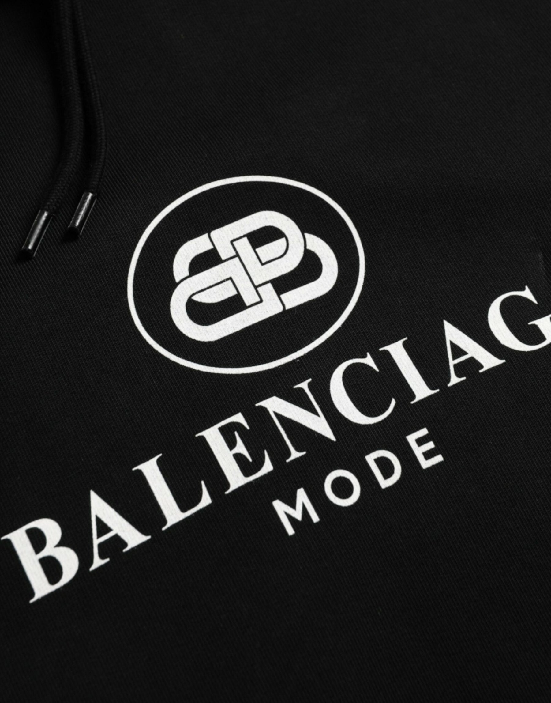 Balenciaga Black Cotton Logo Hooded Pullover Sweatshirt Sweater | Regal Royce