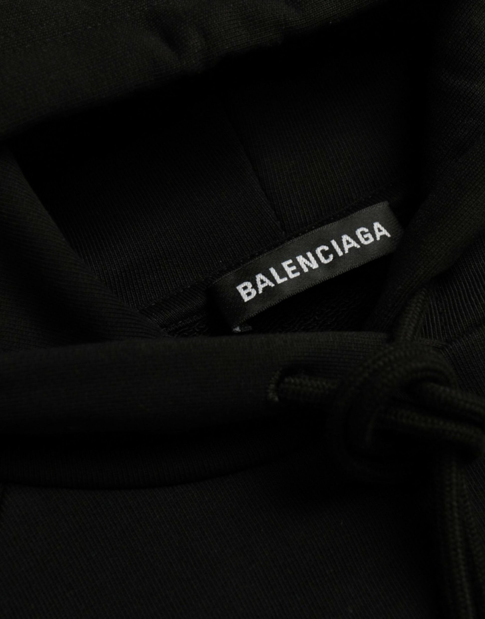 Balenciaga Black Cotton Logo Hooded Pullover Sweatshirt Sweater | Regal Royce