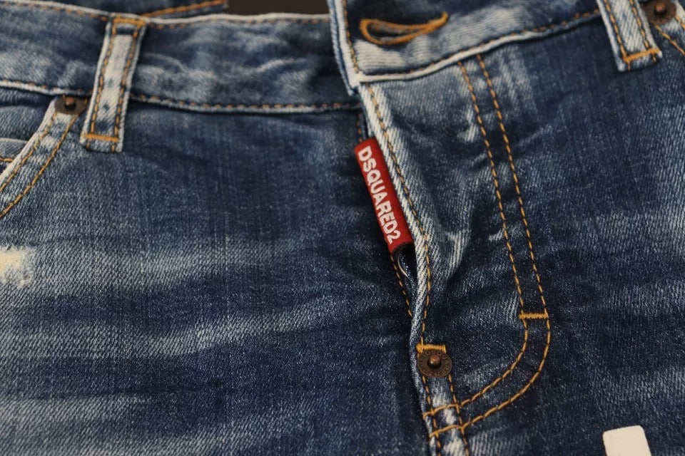 Dsquared² Blue Icon Low Waist Cropped Cool Girl Denim Jeans | Regal Royce