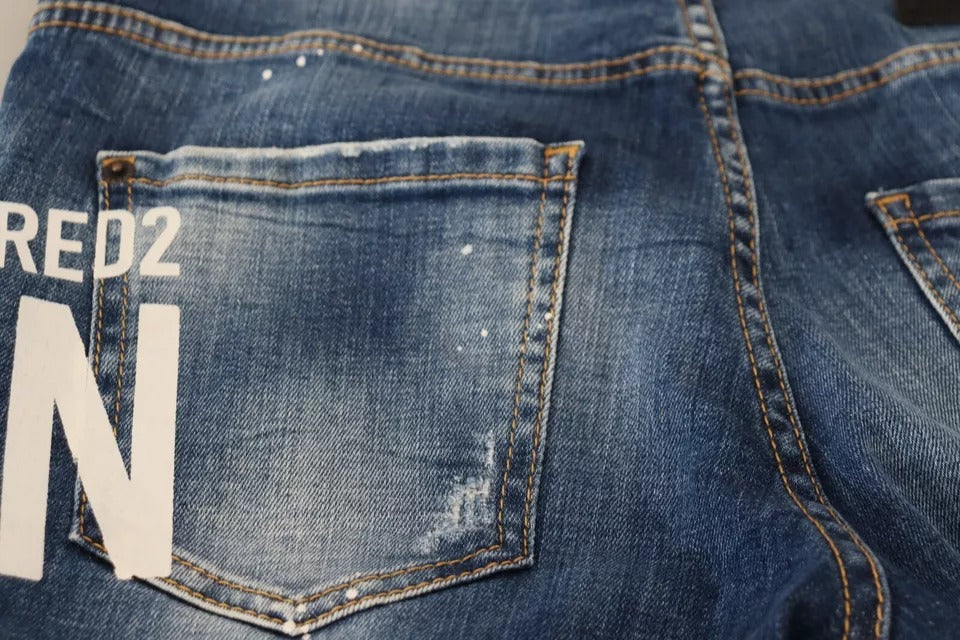 Dsquared² Blue Icon Low Waist Cropped Cool Girl Denim Jeans | Regal Royce