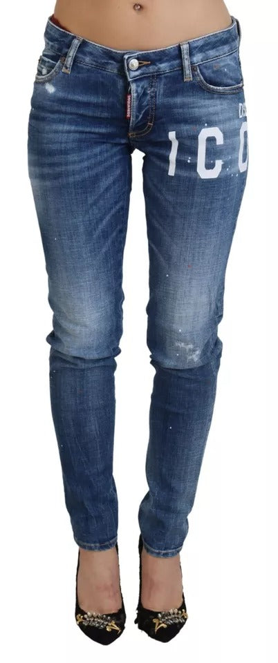 Dsquared² Blue Icon Low Waist Skinny Jennifer Denim Jeans | Regal Royce