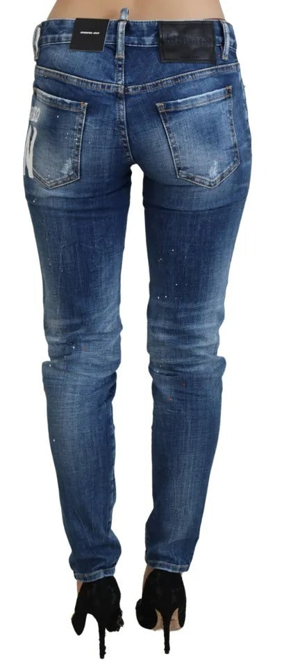 Dsquared² Blue Icon Low Waist Skinny Jennifer Denim Jeans | Regal Royce