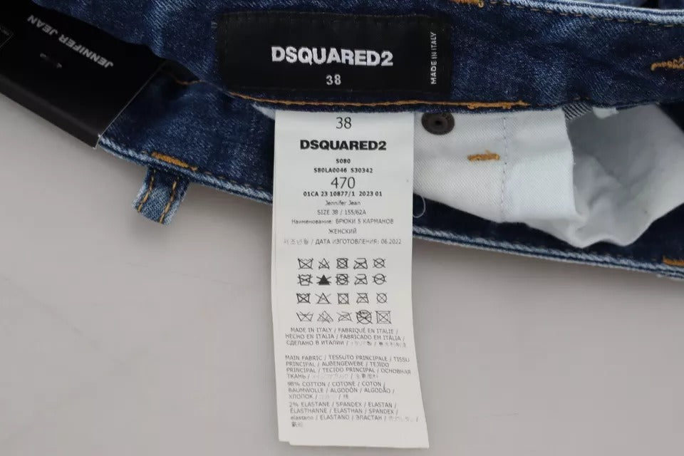 Dsquared² Blue Icon Low Waist Skinny Jennifer Denim Jeans | Regal Royce