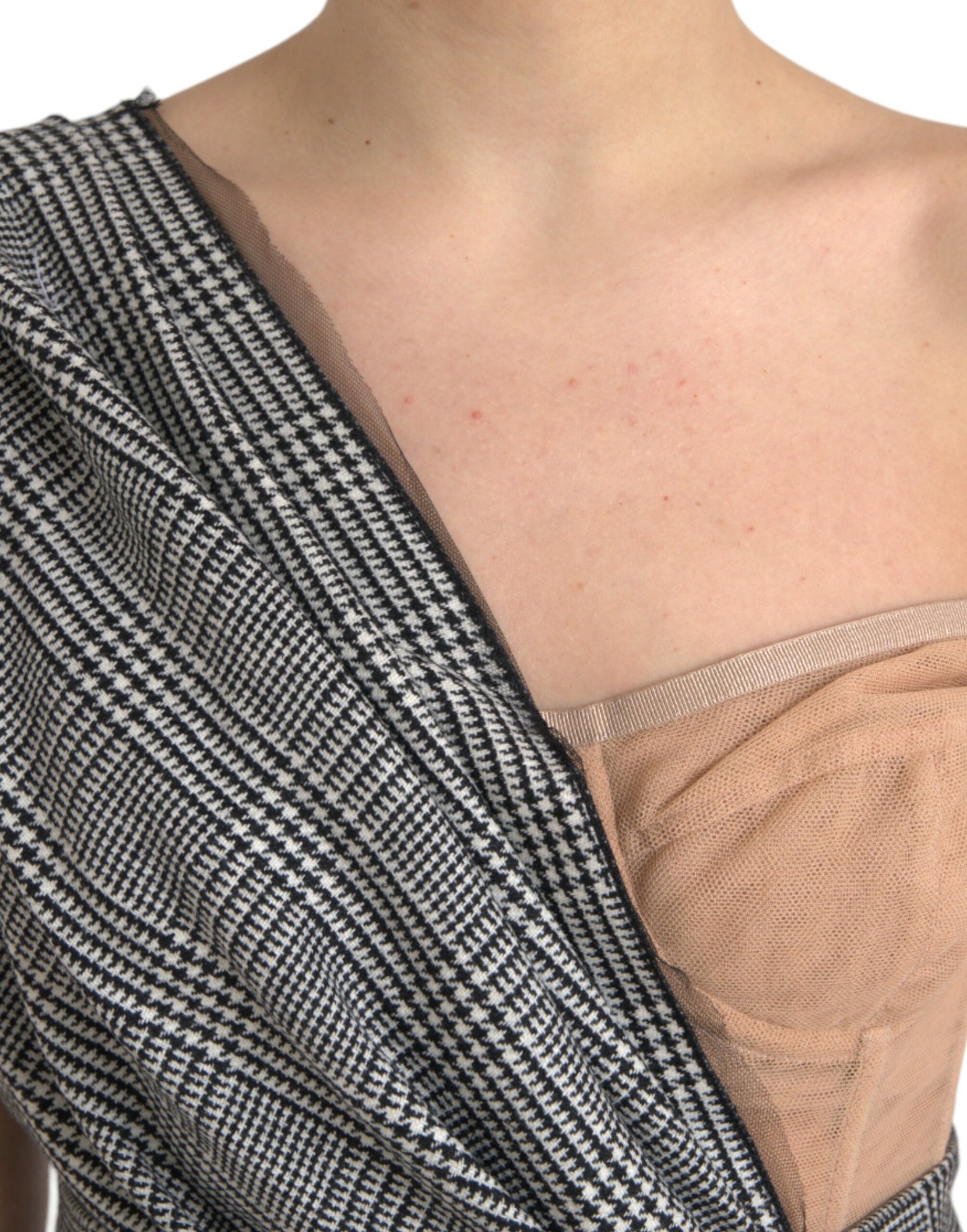 Dolce & Gabbana Gray Beige Layered One Shoulder Maxi Dress | Regal Royce