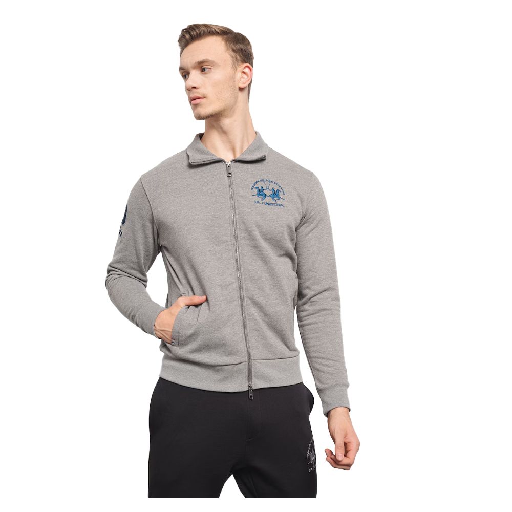 La Martina Gray Cotton Sweatshirt