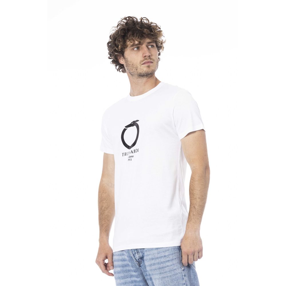 Trussardi Beachwear White Cotton T-Shirt | Regal Royce