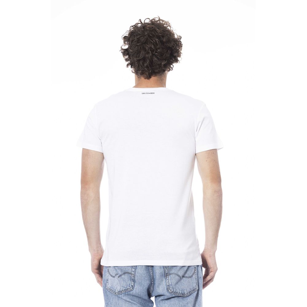 Trussardi Beachwear White Cotton T-Shirt | Regal Royce