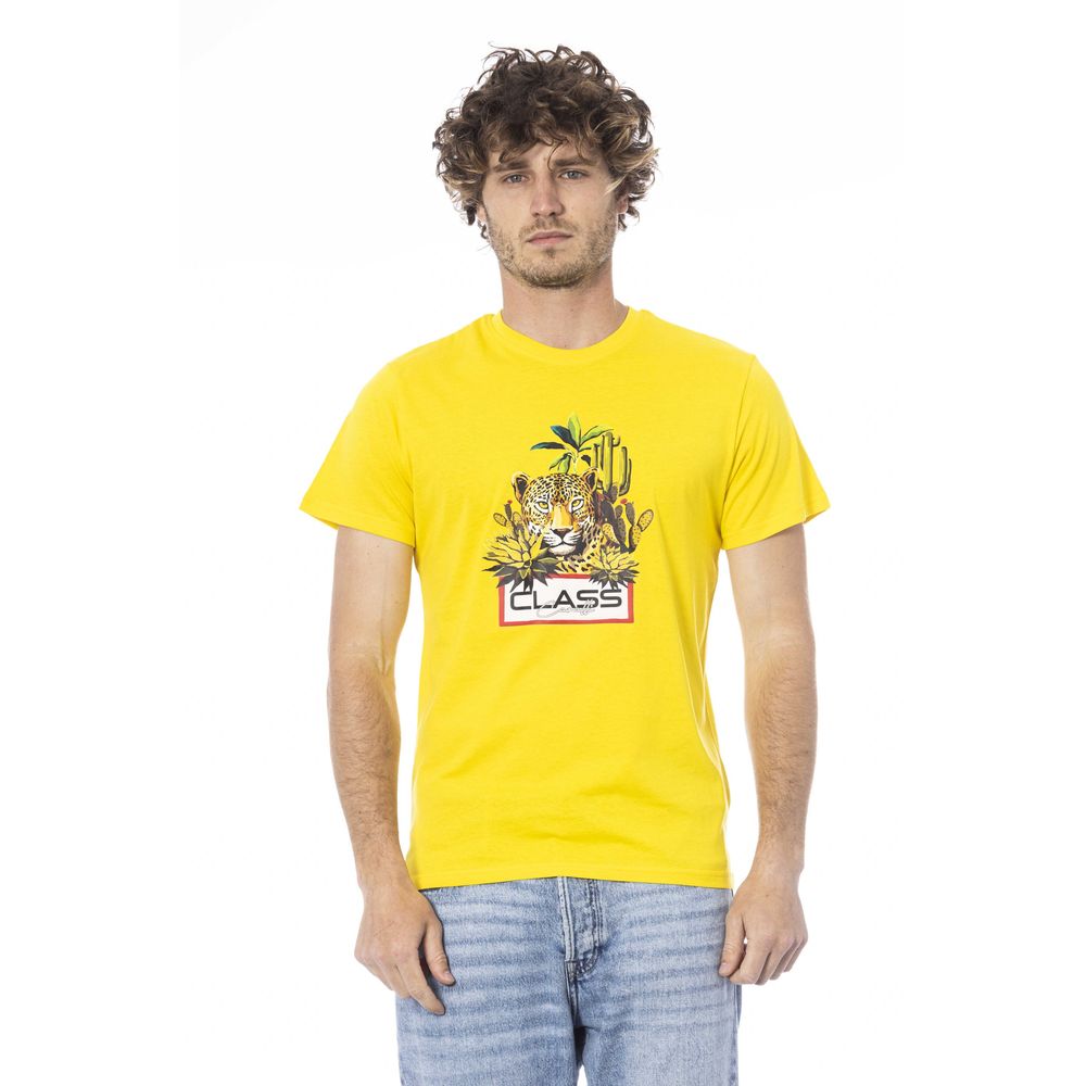 Cavalli Class Yellow Cotton Men T-Shirt | Regal Royce