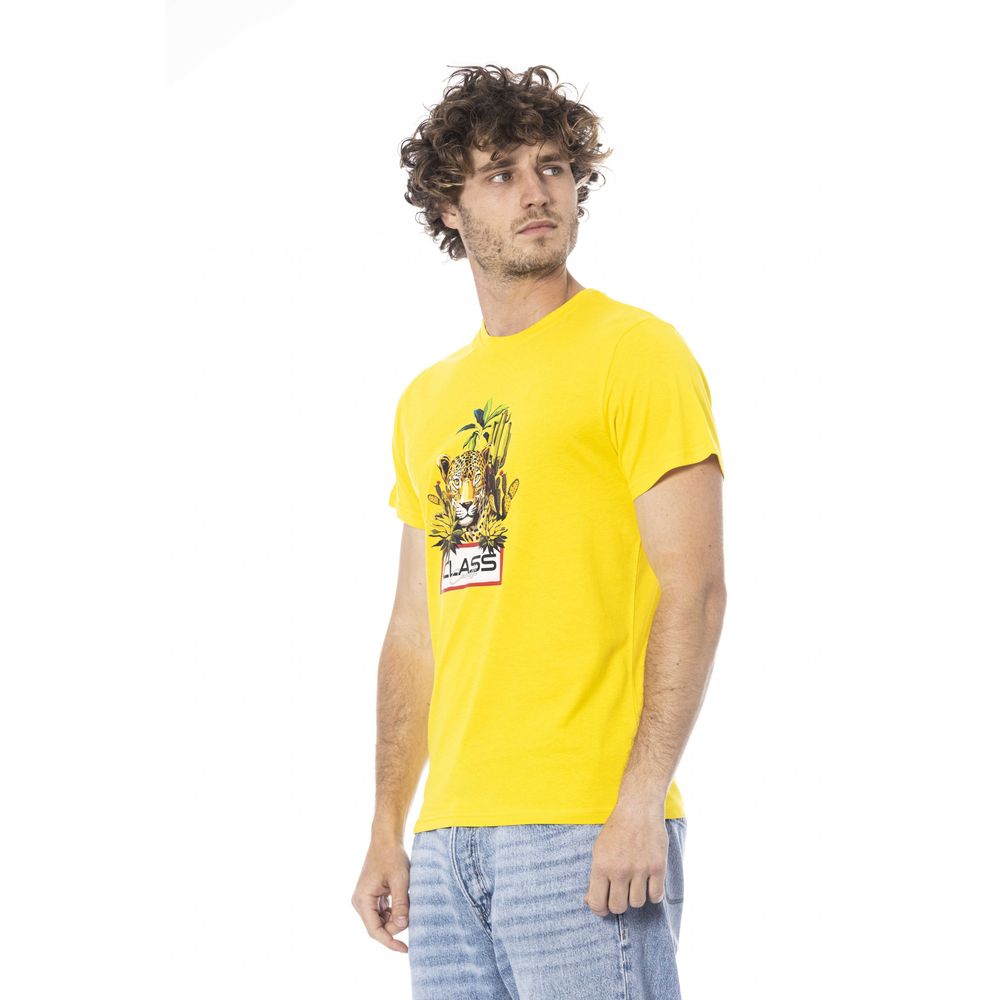 Cavalli Class Yellow Cotton Men T-Shirt | Regal Royce