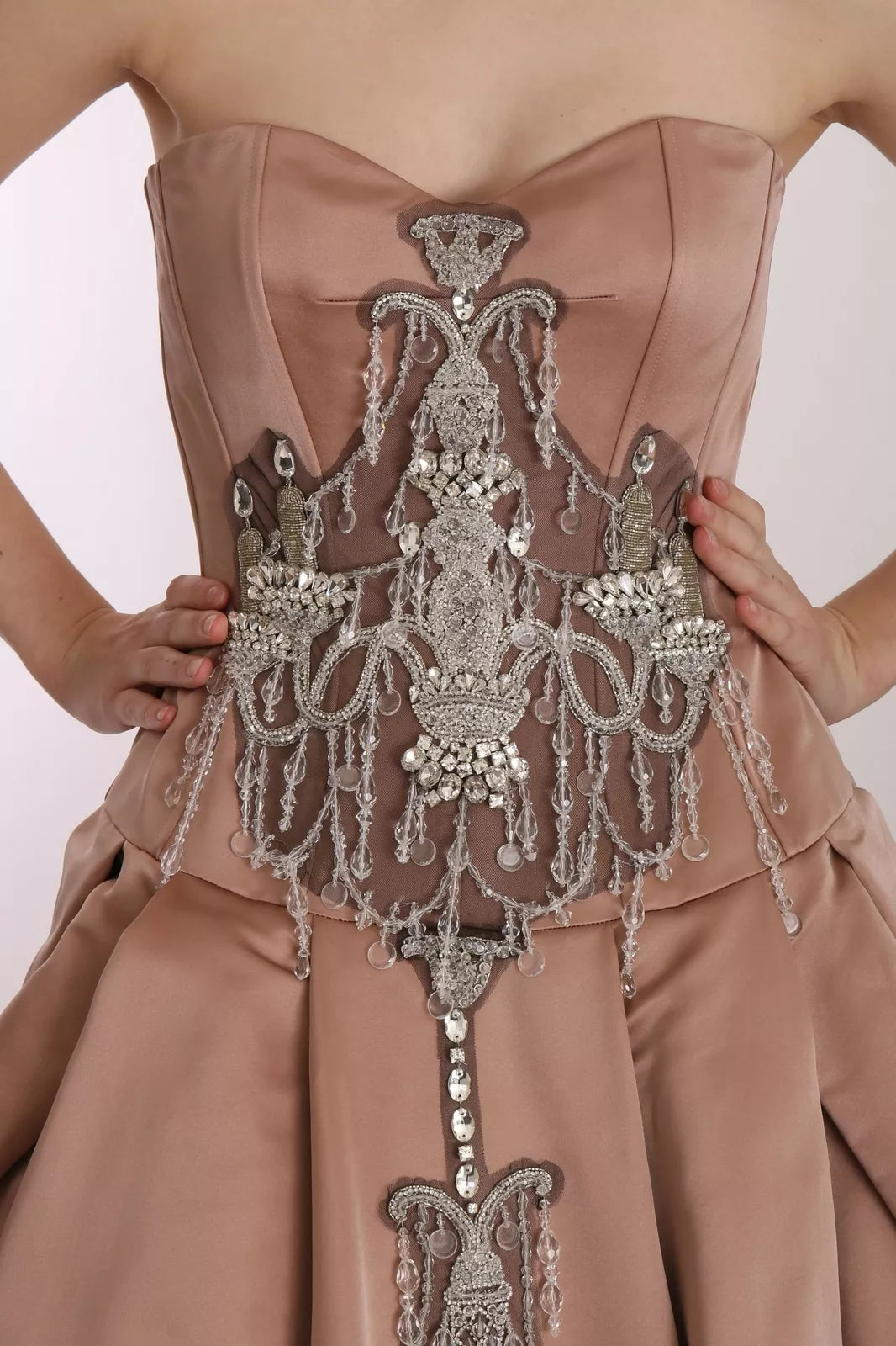 Dolce & Gabbana Crystal Pink Silk Chandelier Ball Gown Dress | Regal Royce