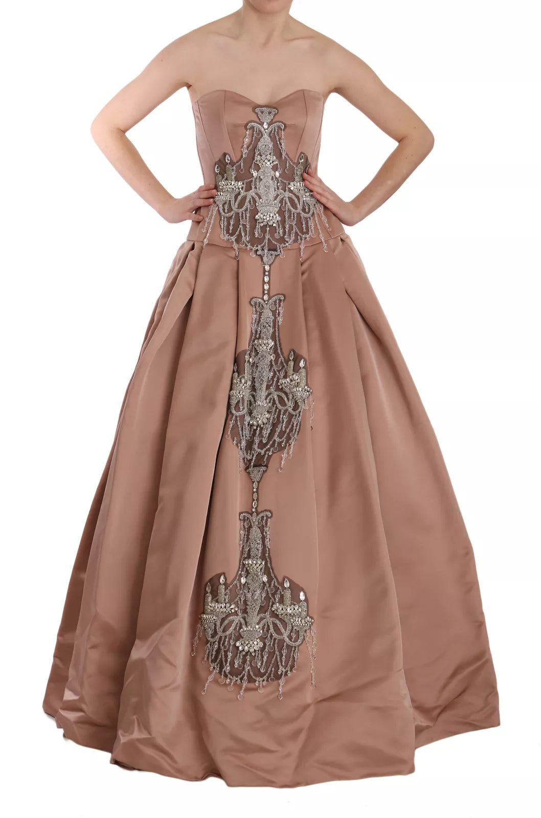 Dolce & Gabbana Crystal Pink Silk Chandelier Ball Gown Dress | Regal Royce