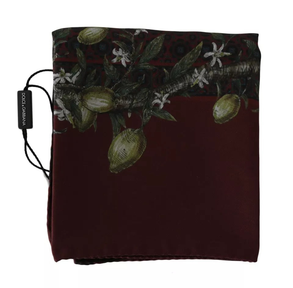 Dolce & Gabbana Bordeaux 100% Silk Floral Wrap Women Scarf | Regal Royce