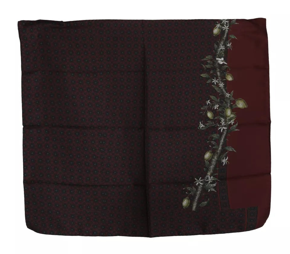 Dolce & Gabbana Bordeaux 100% Silk Floral Wrap Women Scarf | Regal Royce
