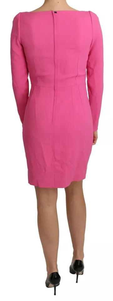Dolce & Gabbana Pink Plunging Bodycon Sheath Mini Rayon Dress | Regal Royce