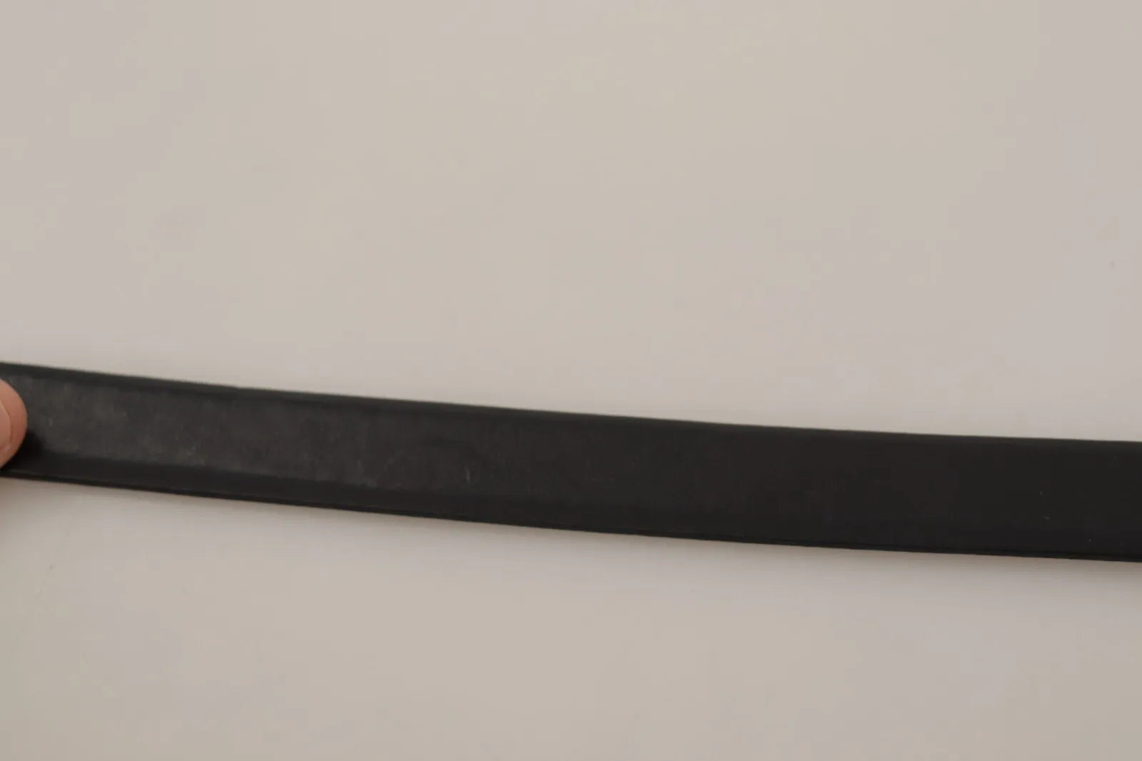 Dolce & Gabbana Black Classic Leather Silver Tone Metal Buckle Belt | Regal Royce