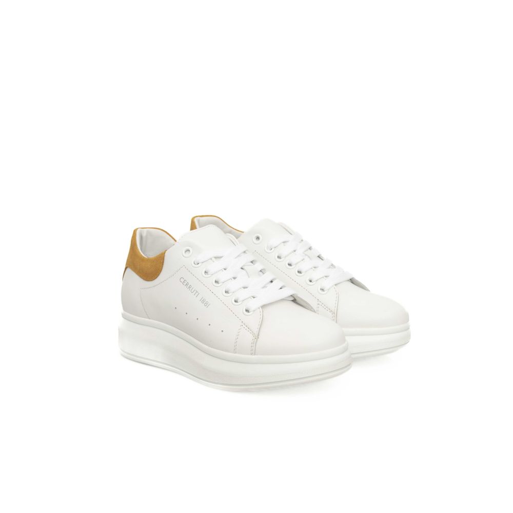 Cerruti 1881 White Leather Women Sneaker | Regal Royce