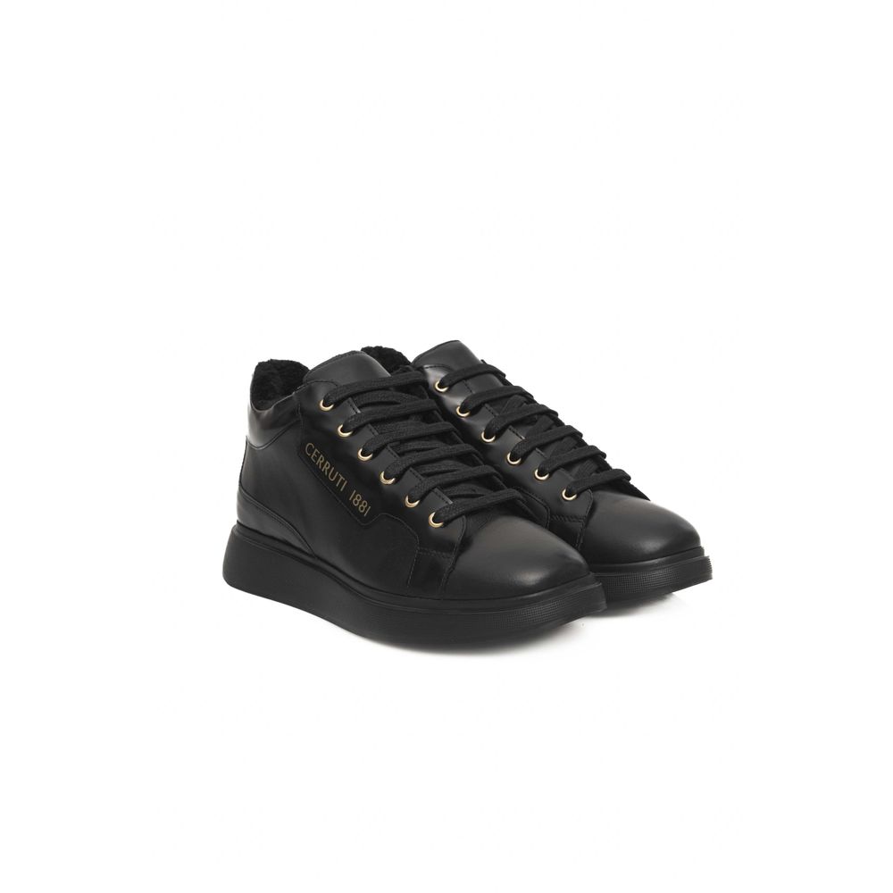 Cerruti 1881 Black Leather Women Sneaker | Regal Royce