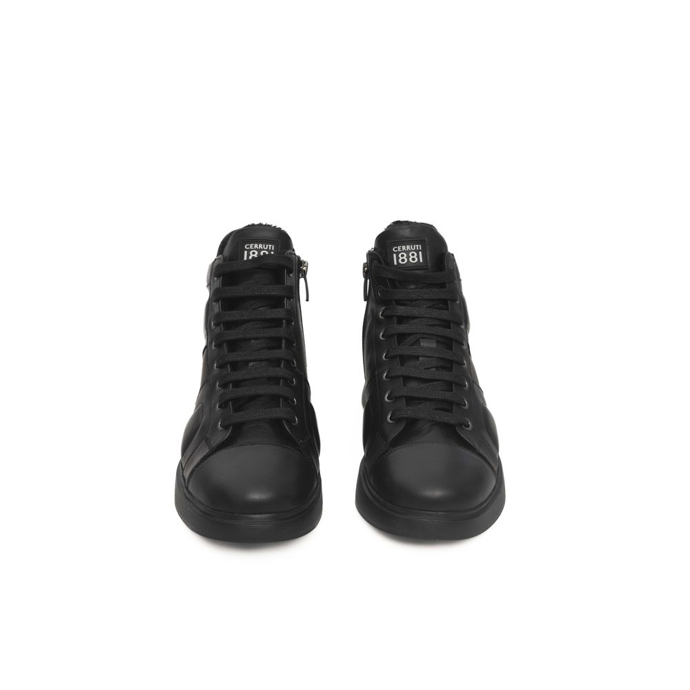 Cerruti 1881 Black Leather Women Sneaker | Regal Royce