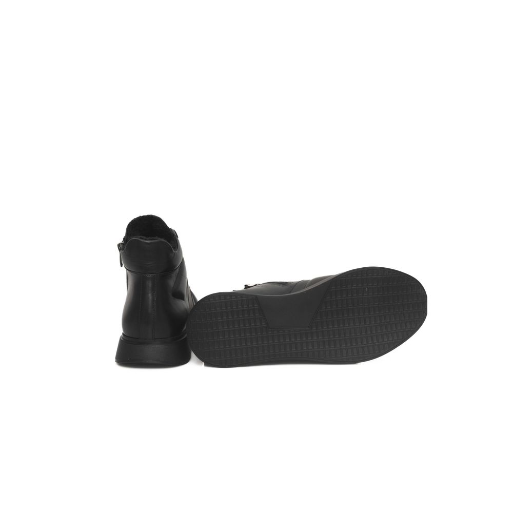 Cerruti 1881 Black Leather Women Sneaker | Regal Royce