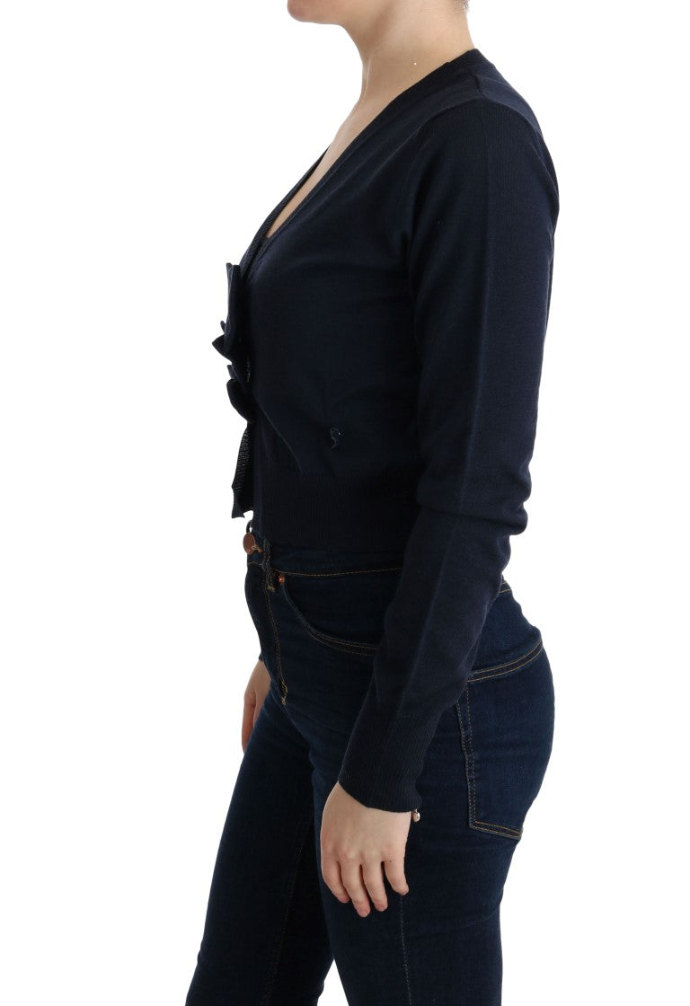 MARGHI LO' Blue Wool Blouse Sweater | Regal Royce