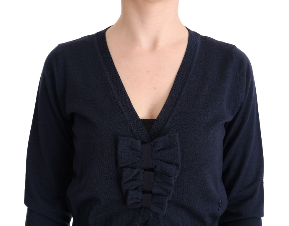 MARGHI LO' Blue Wool Blouse Sweater | Regal Royce
