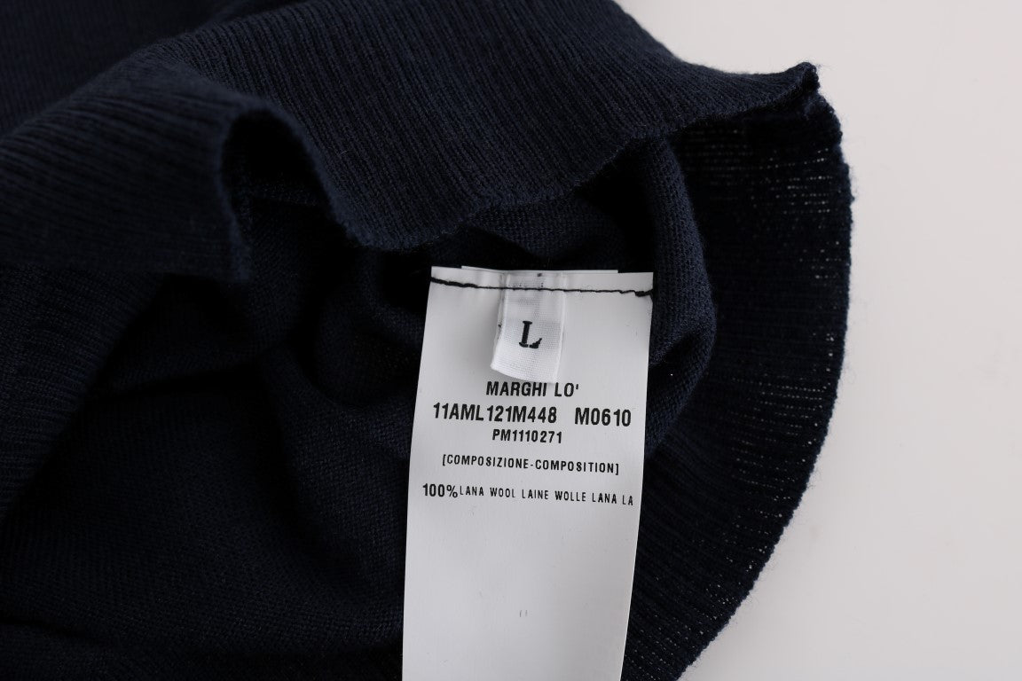 MARGHI LO' Blue Wool Blouse Sweater | Regal Royce