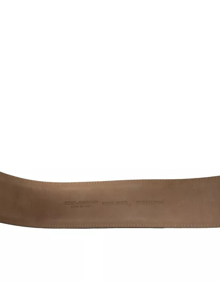 Dolce & Gabbana Black Leather Gold Oval Metal Buckle Belt | Regal Royce