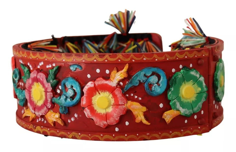 Dolce & Gabbana Multicolor Floral Wide Waist Carretto Belt | Regal Royce