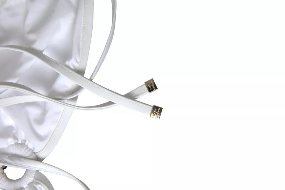 Dolce & Gabbana White Nylon Stretch Swimwear Top Bikini | Regal Royce