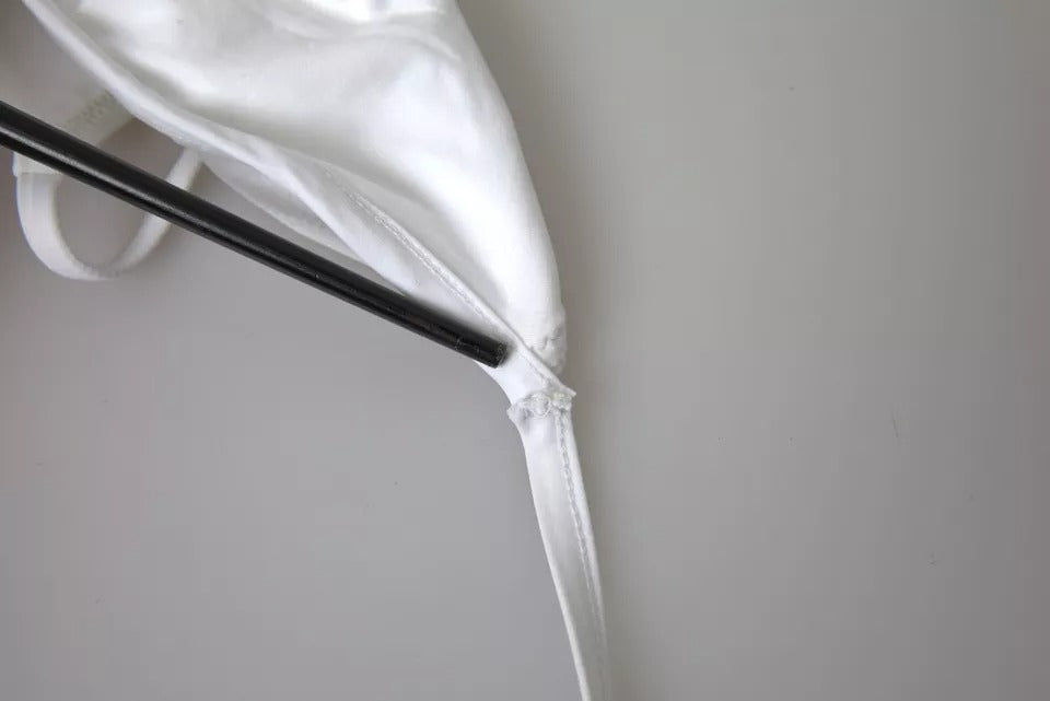 Dolce & Gabbana White Nylon Stretch Swimwear Top Bikini | Regal Royce