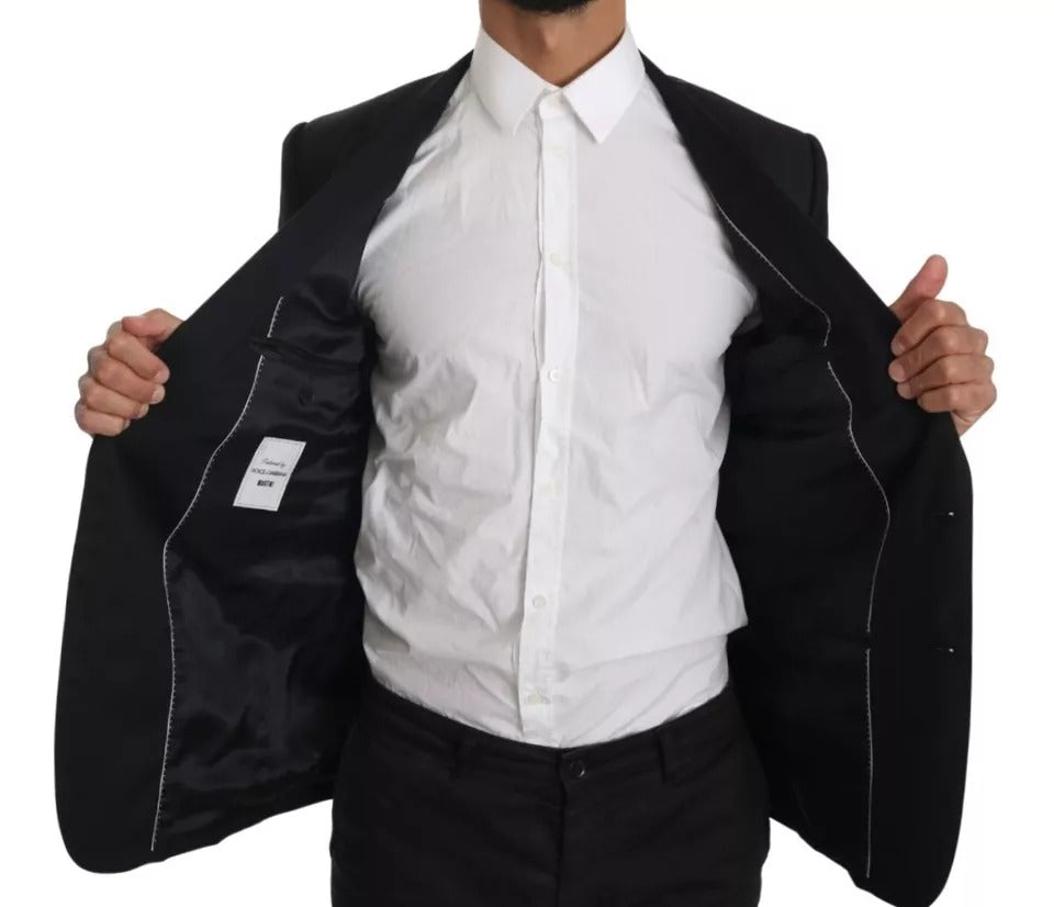 Dolce & Gabbana Black Slim Jacket Coat Blazer MARTINI | Regal Royce