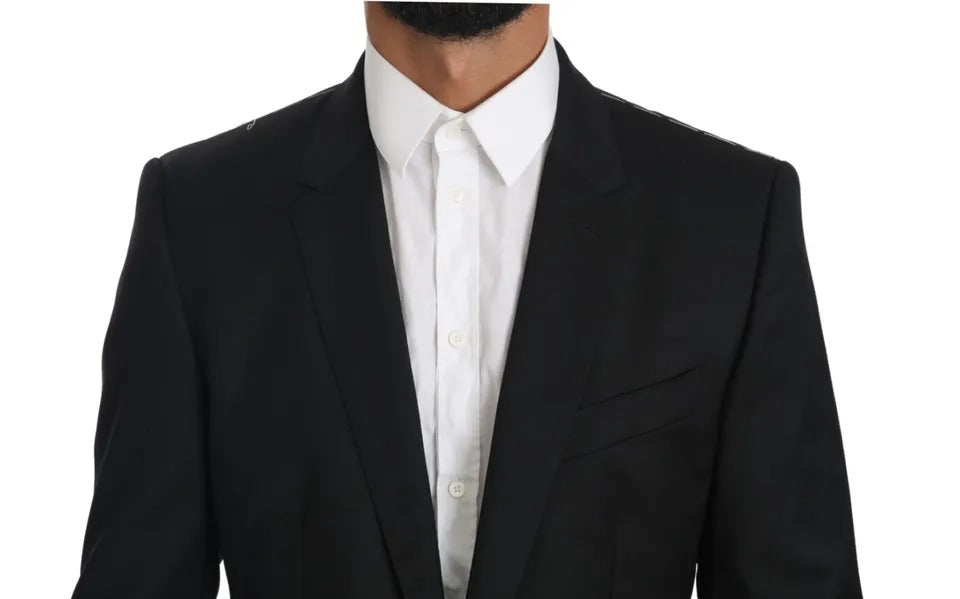 Dolce & Gabbana Black Slim Jacket Coat Blazer MARTINI | Regal Royce