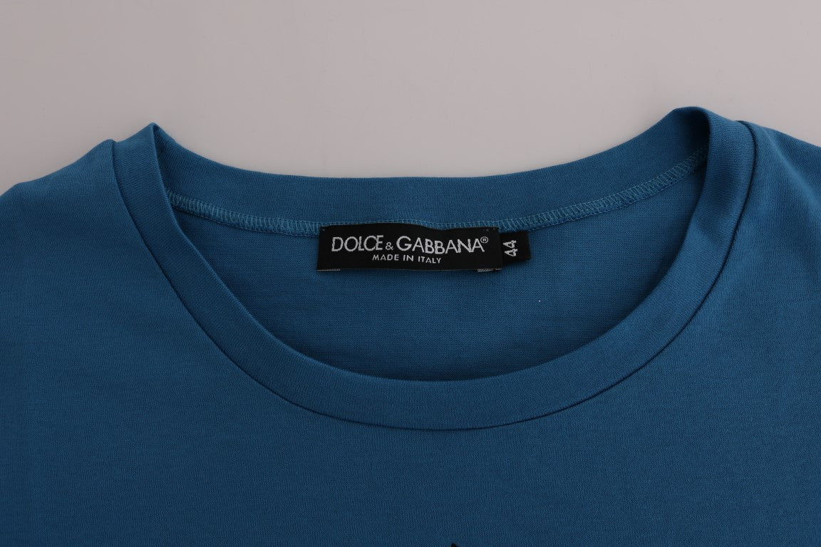 Dolce & Gabbana Blue Cotton 2017 Motive T-Shirt | Regal Royce