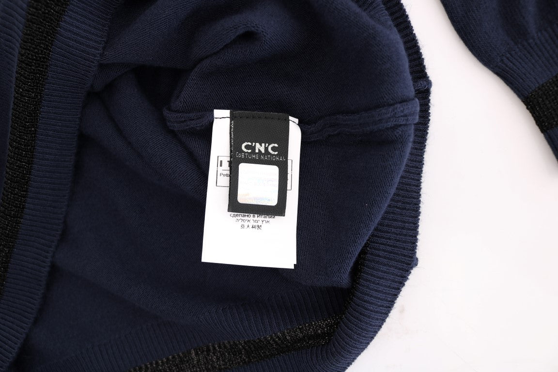 Costume National Blue V-neck Viscose Sweater | Regal Royce